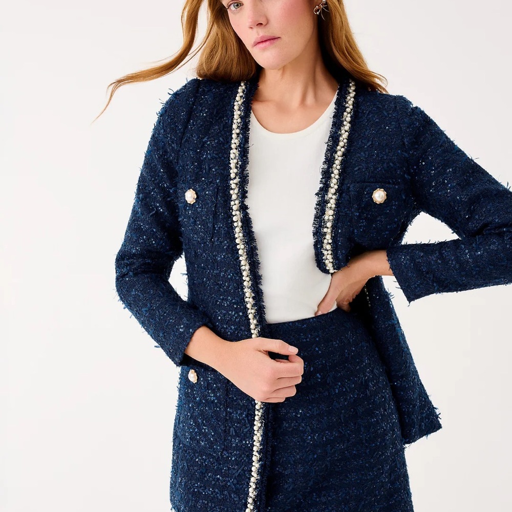 Lilly Pulitzer Navy Tweed Blazer